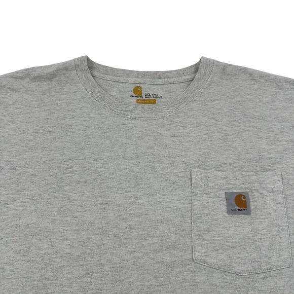 Carhartt Workwear Original Fit Gray Shirt Pocket Heavy Weight Men Sz 2X Tall - Picture 3 of 10